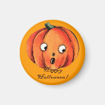 Halloween Pumpkin Face Vintage Magnet