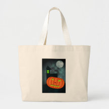 Halloween Pumpkin & Moon Tote Bags