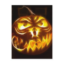 Halloween Pumpkin on Flames Postcards