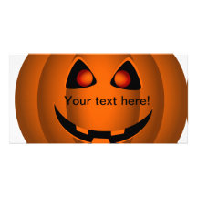 Halloween pumpkin personalized photo card