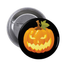 Halloween Pumpkin Smiley Button