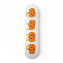 Halloween Pumpkin with Grin. Skate Board Deck