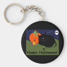 Halloween PumpkinandKitty Key Chains