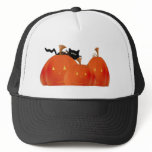 Halloween Pumpkins/Black Cat Trucker Hat