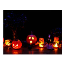 Halloween pumpkins post card