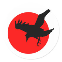 Halloween Raven Round Sticker