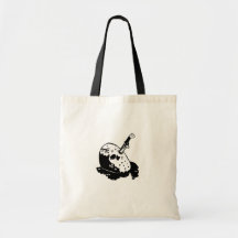 Halloween Retro Hockey Mask Stab Tote Bags