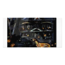 Halloween Rhodesian Ridgeback Haunted house Photo Cards