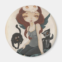 Halloween Samhain goth fairy shirt Tricks and Trea Fridge Magnet