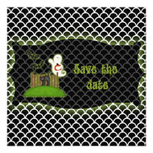 Halloween Save the date ghost invite