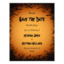 Halloween Save the Date invitation with bats