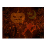 Halloween Scares on Eerie Background Post Card
