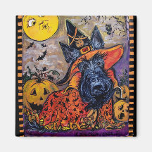 Halloween Scottie Refrigerator Magnet