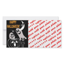 Halloween Skeleton Animals Gang Personalized Photo Card