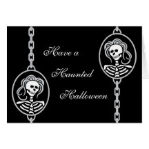 Halloween Skeleton Cameo Greeting Card