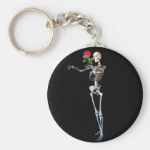 Halloween Skeleton With Rose Keychains
