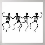 Halloween Skeletons Dancing Poster