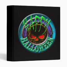 Halloween skull blue & red photo books vinyl binder