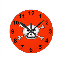halloween skull wallclocks