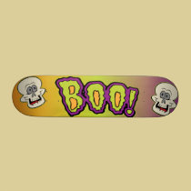 Halloween Skulls with Boo skateboards