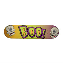 Halloween Skulls with Boo Skate Board