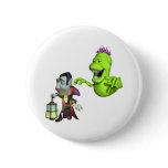 Halloween Slime Monster Attacks Dracula Button