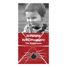 Halloween Spider Web Greeting Photo Card