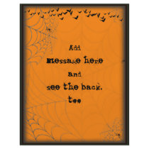 Halloween Spiderwebs & Bats Scene Silhouette Full Color Flyer