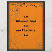 Halloween Spiderwebs & Bats Scene Silhouette Full Color Flyer