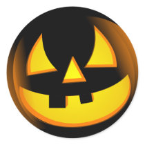 Halloween - Spooky Pumpkin Round Stickers