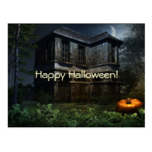 Halloween Spooky Scenes Postcard
