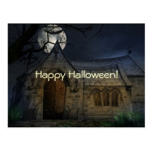 Halloween Spooky Scenes Postcard