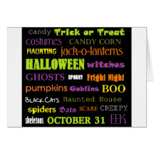 Halloween Subway Art Words Card