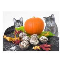 Halloween Table with Guests Party Invitations