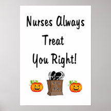 Halloween Treat For Nurses Poster