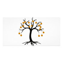 Halloween Tree Jackolanterns Personalized Photo Card