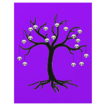 Halloween Tree with Cute Skull Ornaments Flyer Design