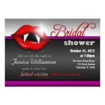 Halloween Vampire Bridal Shower Invitations
