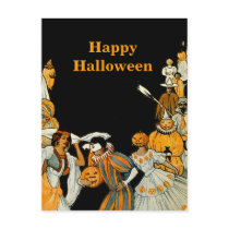 Halloween Vintage Costume Party Postcard