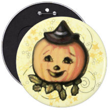 Halloween Vintage Jack O Lantern Button