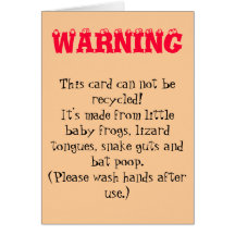 Halloween "Warning" Card