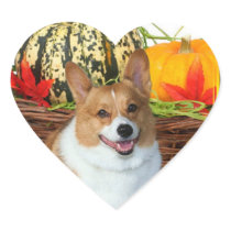 Halloween Welsh corgi Heart Stickers