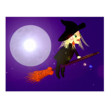 Halloween Wireless Witch Postcards