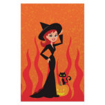 Halloween Witch and Black Cat stationery