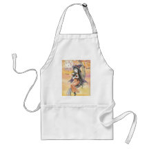Halloween Witch and Cat Apron 'Kiss of October'