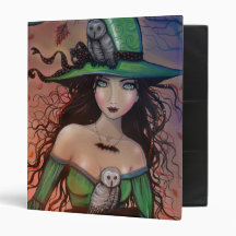 Halloween Witch and Owls Binder