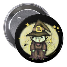 Halloween Witch Button