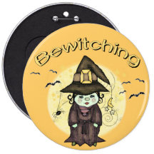 Halloween Witch Button