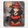 Halloween Witch Cat Mousepad