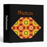 Halloween Witch Cat Orange Black Kaleidoscope Art Vinyl Binder